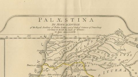 Antique Map of Biblical Palestine, Holy Land & Jerusalem Insets, c.1818, close-up 3