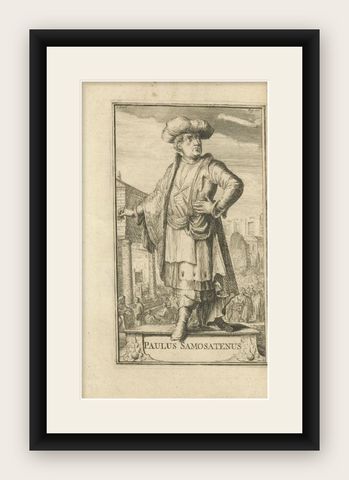 Antique Print of Paul of Samosata by De Hooghe, circa 1701, shown framed