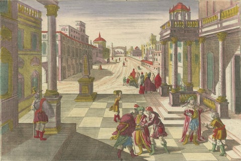 Optica Print of Joseph Sold to Potiphar in Egypt, circa 1770, Biblical Scene, close-up 1