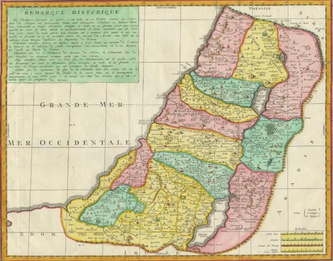 1732 Henri Chatelain Map of the Holy Land Divided Among the Tribes of Israel, close-up 4