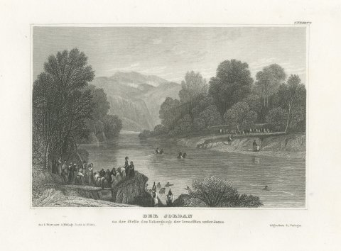The River Jordan at Joshua's Crossing, Antique Holy Land View, circa 1850