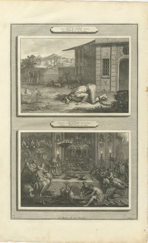 Nebuchadnezzar Among the Beasts and Belshazzar's Feast, Mortier, circa 1700