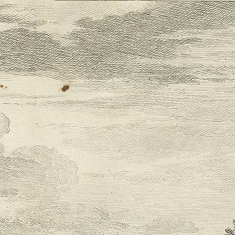 Antique Print of Two Jewish Synagogues in Amsterdam, The Netherlands, c.1760, close-up 2