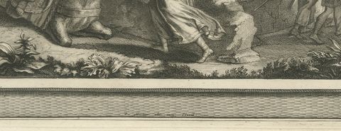 The Brazen Serpent and Balaam's Ass Stopped by the Angel, Mortier circa 1700, close-up 1