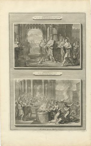 Jehu and the Heads of Ahab's Sons and Baal's Prophets Slain, Mortier, circa 1700, view 2