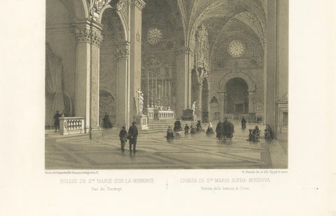 Santa Maria sopra Minerva, Rome, Gothic Church Interior, 1868, close-up 3
