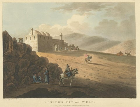 Joseph's Pit and Well, Aquatint of Jubb Yussef in Israel, 1803, view 2