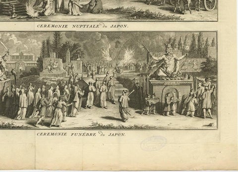 Antique Print of Japanese Wedding and Funeral Ceremonies by B. Picart, c.1730, view 5