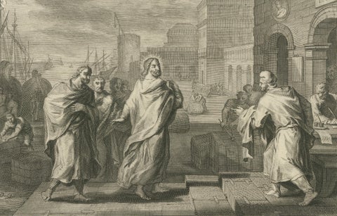 Calling of Saint Matthew & Raising of the Widow’s Son, Pieter Mortier, ca. 1700, close-up 4