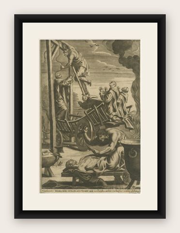 The Martyrdom of Carthusian Monks Humphrey Middlemore, William Exmew, and Others, shown framed