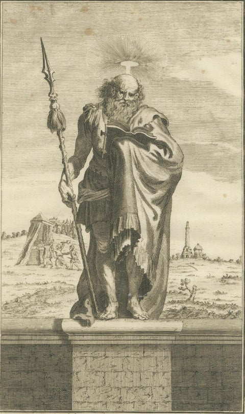 St. Matthias Apostle, Chosen in Acts I, Engraving c.1735, close-up 6
