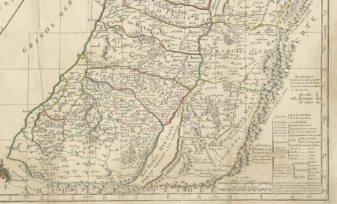 Holy Land Map of the Twelve Tribes of Israel, After Sanson, Paris c.1798, close-up 4