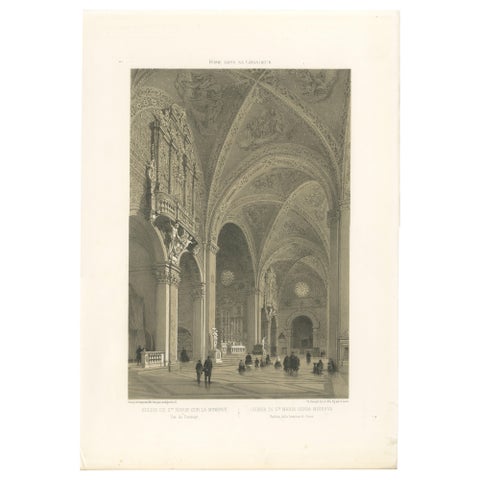 Santa Maria sopra Minerva, Rome, Gothic Church Interior, 1868