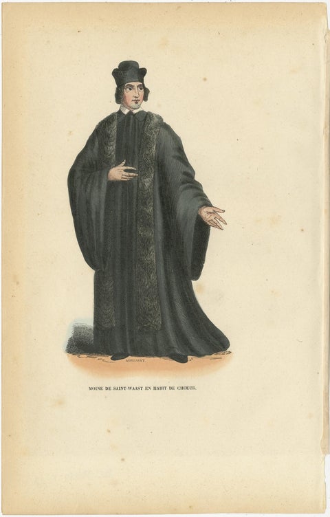 Antique Print of a Monk of the Alexians, 1845, view 4