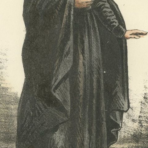 Barnabite, 1862 Hand-Colored Lithograph of a Barnabite Monk, close-up 2