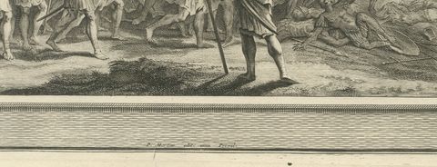 Achan Punished and Joshua Commands the Sun to Stand Still, Mortier circa 1700, close-up 1