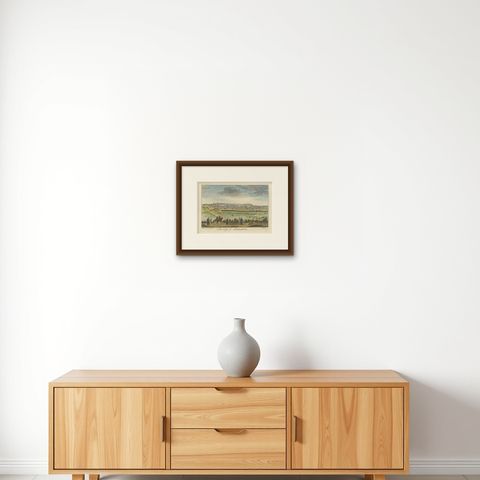 A General View of Jerusalem in the Early Part of the 18th Century" (circa 1752), shown framed on a wall, true to size