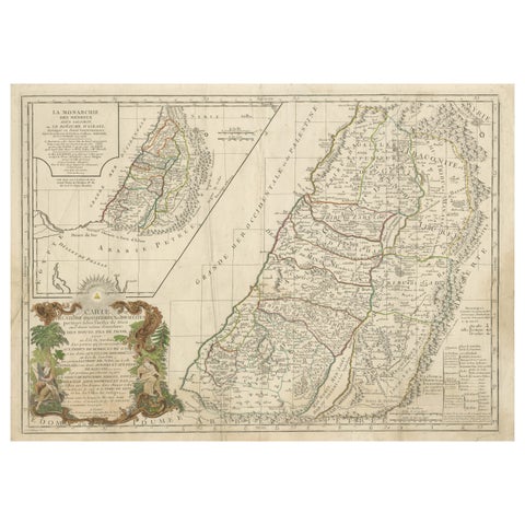 Holy Land Map of the Twelve Tribes of Israel, After Sanson, Paris c.1798