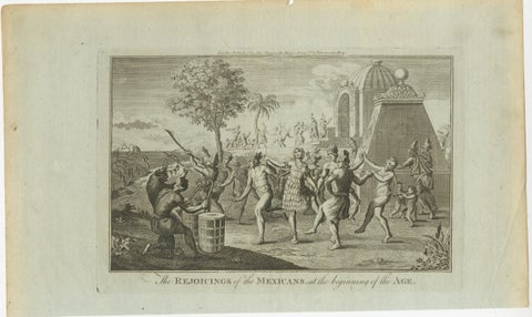 Old Engraving of Mexican Festivities and Rituals in the Age of Discovery, 1794, view 2