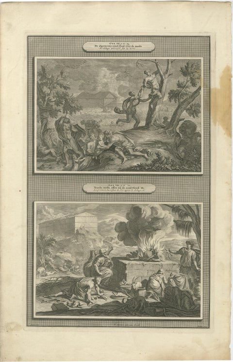 Genesis Narrative Engravings Set, Mortier Amsterdam, Flood to Babel Scenes 1700, view 3