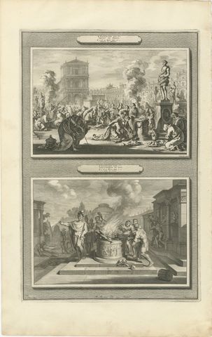 Idolatry of Manasseh and the Piety of King Josiah, Pieter Mortier, circa 1700, view 2