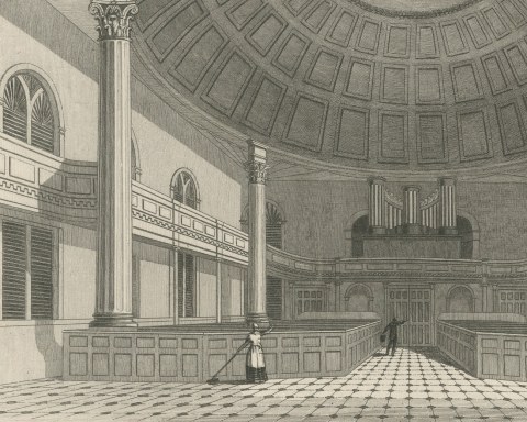 Presbyterian Church Interior, Savannah, Drawn by W. Goodacre, circa 1850, close-up 1