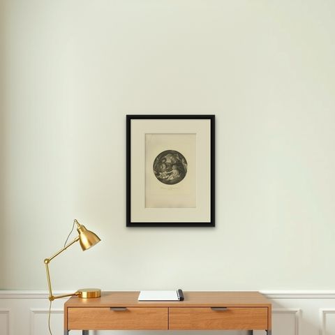 Antique Print of 'Madonna and Child with Angels' Made after Botticelli 'c.1890', shown framed on a wall, true to size
