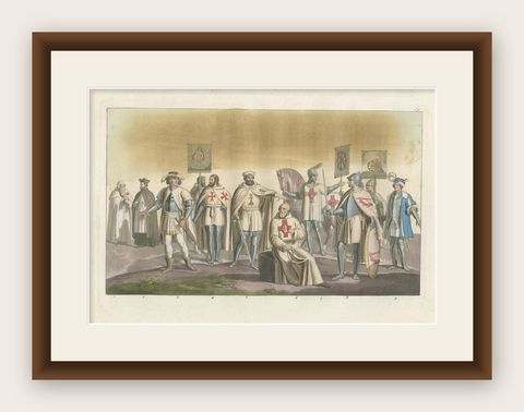 The Chivalric Orders of the Holy Land, A 19th-Century Vision, 1831, shown framed
