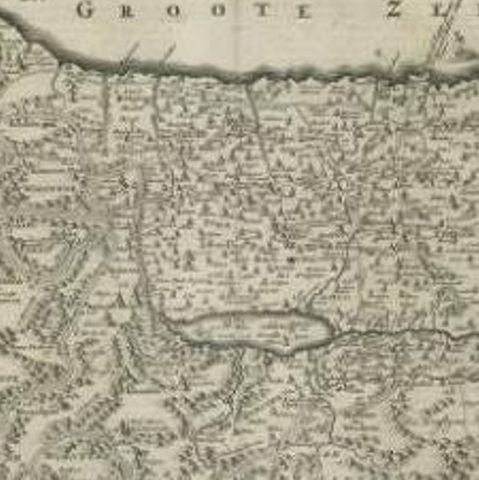 Antique Map of the Holy Land by Danckerts, c.1710, close-up 2
