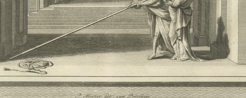 Ezekiel in the Valley of Dry Bones and the New Temple, Mortier, circa 1700, close-up 1