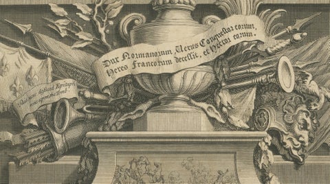 Antique Engraving Henry V Tomb Westminster Abbey, Vertue, c.1735, close-up 5