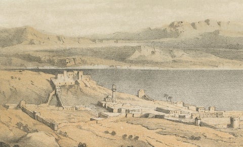 1862 Chromolithograph of the Sea of Tiberias, Biblical Landscape in Israël, close-up 2