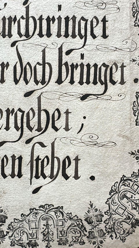 Unique 18th c. German Manuscript Broadside, Virgin Mary Devotional Poem, c.1750, view 5