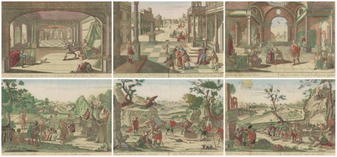 Set of 6 Vue d’Optique Prints, Story of Joseph in Egypt, Hand-Colored, c.1770, view 2
