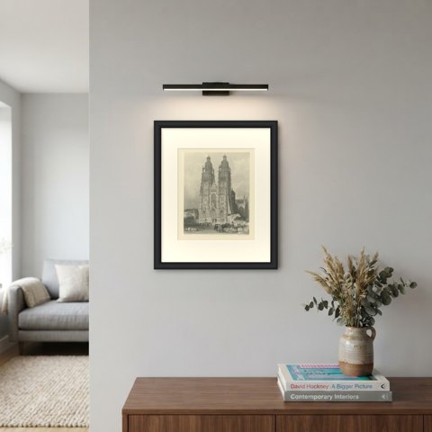 St. Gatien Cathedral, Tours, Antique Steel Engraving after T. Allom, circa 1845, shown framed on a wall, true to size