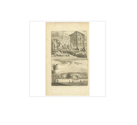 Antique Print of Punishment and the Church of Telipole Ceylon, Sri Lanka, view 3