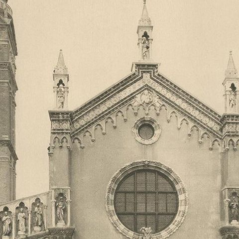 Pl. 26 Antique Print of Madonna dell'Orto in Venice, circa 1890, close-up 1