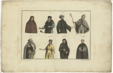 Set of 8 Antique Prints of Religious Figures and Turks in the Middle Ages, view 2