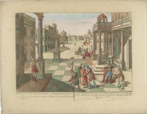 Set of 6 Vue d’Optique Prints, Story of Joseph in Egypt, Hand-Colored, c.1770, view 4
