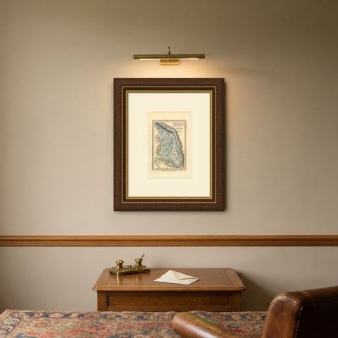 Tribe of Manasseh East of Jordan, Antique Hand-Colored Map, 1823, shown framed on a wall, true to size