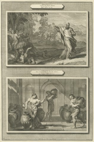 Elisha and the Bears and the Widow's Oil, Pieter Mortier, circa 1700