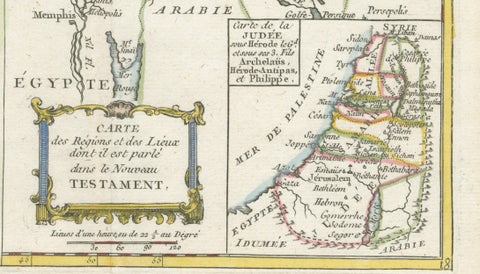 New Testament Holy Land Map with Jerusalem Plan, French, c.1779, close-up 3