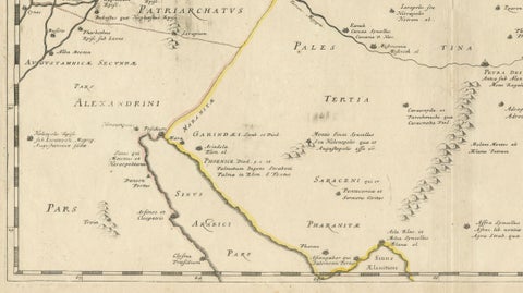 Antique Map Holy Land & Jerusalem, Patriarchatus Hierosolymitani, c1652, close-up 4