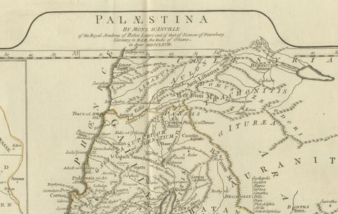 1767 D’Anville Map of the Holy Land: Ancient Divisions and Biblical Geography, close-up 5
