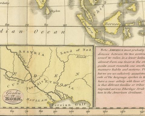 Europe, Asia and Africa After the Flood, Antique Wyld Map, 1823, close-up 3
