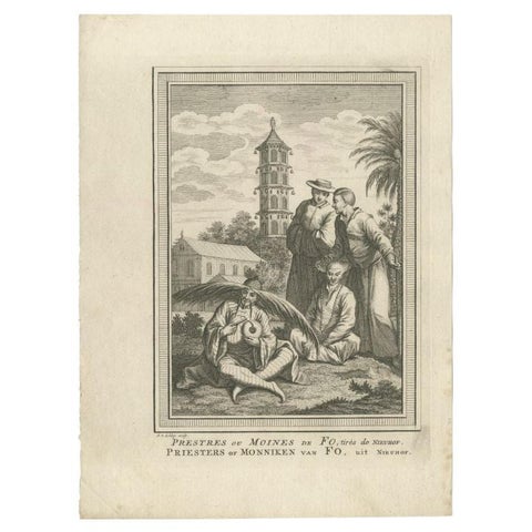 Antique Print of Monks of Fo in China 1749, view 2