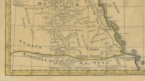 Antique Biblical Map Holy Land, David & Solomon Kingdoms, Hase 1739, close-up 4