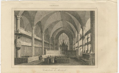 Exterior and Interior Views of Montreal Cathedral, Canadian Architecture, c1850, view 4