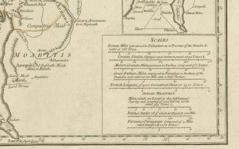 1767 D’Anville Map of the Holy Land: Ancient Divisions and Biblical Geography, close-up 1