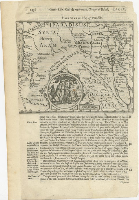 Antique Map of the Holy Land, with vignette of the Garden of Eden, view 2